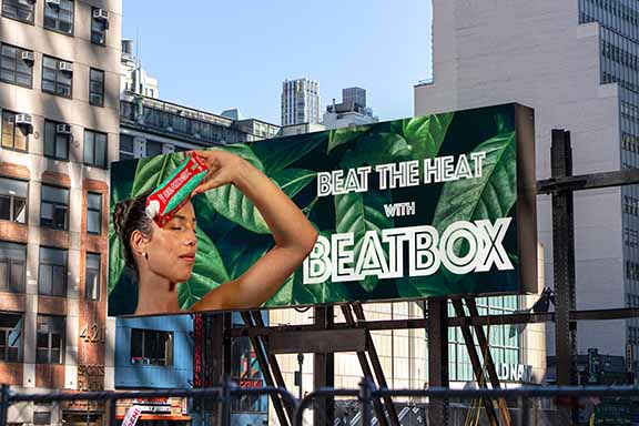 mockup of face campaign poster for beatbox